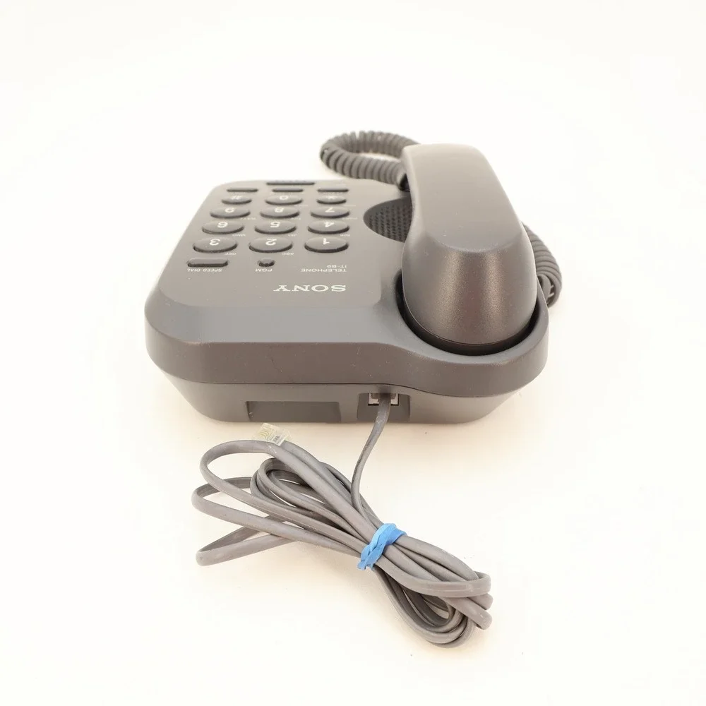 Sony IT-B9 Corded Landline Telephone with Speakerphone Gray Retro Desktop Phone